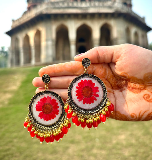 Scarlet Whisper Jhumka