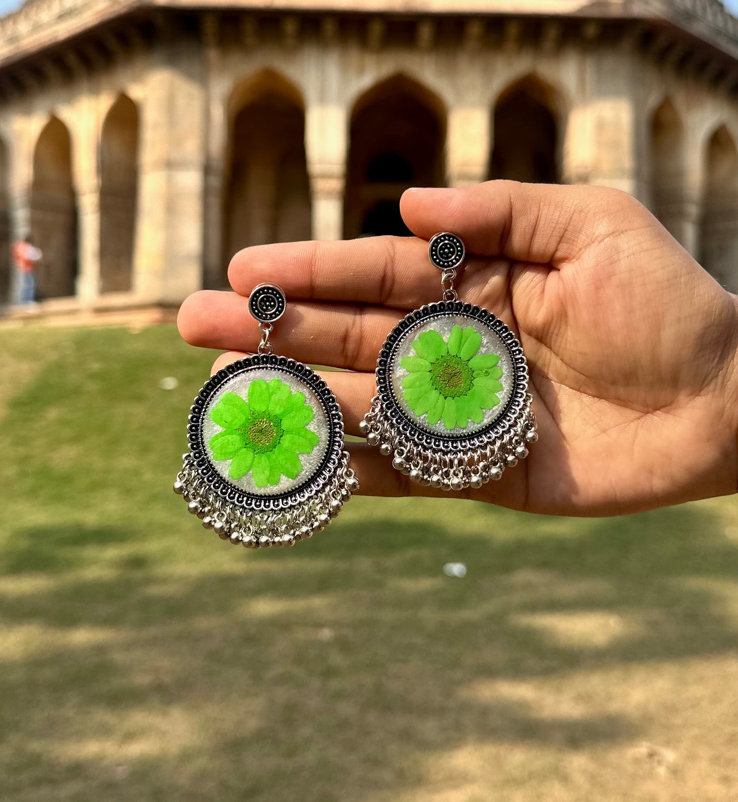 Emerald Bloom Jhumka