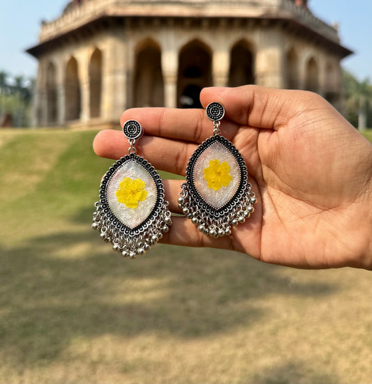 Yellow Cherry Petal Jhumka